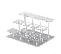 Step Style - Organizador acrílico transparente para cosméticos, joyas y coleccionables, almacenamiento ligero y resistente para tocador u oficina (23,5 x 23,5 x 15 cm)