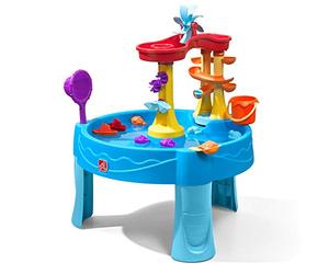 STEP2 Archway - Mesa de juego acuática | Mesa de agua grande con juego de accesorios de 13 piezas | Mesa de juego acuática de jardín para niños en azul