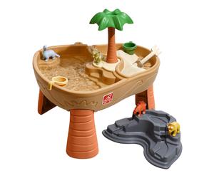 Step2 Dino Dig Mesa de agua y arena con Dinosaurios y Selva | Water Table con 7 accesorios | Juego con agua para ninos en azul | Juguetes de exterior / jardin en azul de plastico