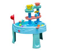 Step2 Double Spin a Showers Mesa de agua con set de accesorios de 22 piezas | Juguetes acuaticos para ninos | Mesa de actividades con agua para el jardin