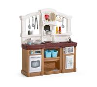Step2 Fun with Friends Cocina de juego en marron | Cocina de juguete para ninos con 23 accesorios incl. platos y ollas | Jugueteo de plastico