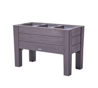 Step2 Lakewood Cama elevada Cedro oscuro | Cama elevada de plastico en marron para jardin / balcon / terraza