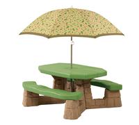 Step2 naturally Playful Mesa de Picnic para ninos | Mesa para Picnic de plastico con Parasol | Juguetes Jardin / exterior