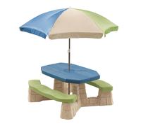 Step2 naturally Playful Mesa de Picnic para ninos | Mesa para Picnic de Plastico con Parasol | Juguetes Jardin / exterior