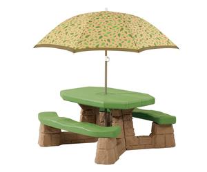 Step2 naturally Playful Mesa de Picnic para ninos | Mesa para Picnic de plastico con Parasol | Juguetes Jardin / exterior