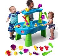 Step2 Rain Showers Mesa de Agua, Azul y Verde | Mesa de Agua y Arena con 13 Accesorios | Juegos de Agua, Juegos de Agua para Niños, Juegos Agua jardín | Juegos Jardin Niños