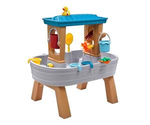 Step2 Rain Showers Splash Tub Mesa de Agua, Gris y Marron | Mesa de Agua y Arena con 13 Accesorios | Juegos de Agua, Juegos de Agua para Ninos, Juegos Agua Jardin | Juegos Jardin Ninos.