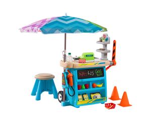 Step2 Stop & Go Tienda de mercado para ninos in ccesorios | tienda / ultramarinos / puesto con gasolinera / surtidor | juguete de plastico