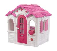 Step2 Sweetheart Casa infantil de Plastico en rosa / blanco | Casita de Juegos para ninos de Jardin / exterior | Con timbre y accesorios