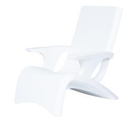 Step2 Vero Silla adirondack para piscina de plastico blanco, con reposabrazos | Tumbona con base lastrable y plastico uV20, para una profundidad de agua de hasta 22,9 cm | Tumbona para exterior/jardin