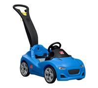 Step2 Whisper Ride Coche para ninos en azul | Carro infantil con Barra de empuje | Vehiculo para ninos / Juguete a partir de 1.5 anos