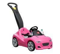 Step2 Whisper Ride Coche para ninos en Rosa | Carro infantil con Barra de empuje | Vehiculo para ninos / Juguete a partir de 1.5 anos