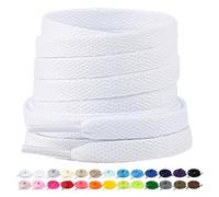 Stepace 2 Pares - Cordones Planos para Zapatos, 8mm de Ancho, Cordones Premium de Reemplazo para Zapatillas, Atletismo, Zapatos Casuales Blanca Nieves 160