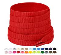 Stepace 2 Pares - Cordones Planos para Zapatos, 8mm de Ancho, Cordones Premium de Reemplazo para Zapatillas, Atletismo, Zapatos Casuales Rojo 200cm