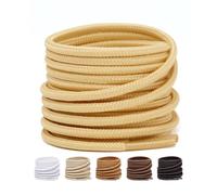 Stepace 2 Pares Cordones Redondos Botas 3.5 mm Cordones de Zapatos para Duraderos de Montaña Resistente Cordones Senderismo Longitud 30-63" Marrón Amarillo 114