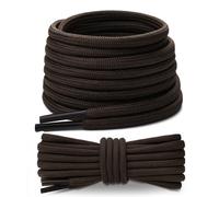 Stepace 2 Pares Cordones Redondos para Botas de Senderismo y Montaña, Trekking Zapatos, Bambas - 19 Colores, 80-180cm, 4.5mm Diámetro Marrón Oscuro 140