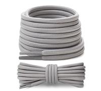 Stepace 2 Pares Cordones Redondos para Botas de Senderismo y Montaña, Trekking Zapatos, Bambas - 19 Colores, 80-180cm, 4.5mm Diámetro Gris Claro 120