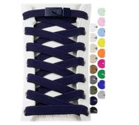 Stepace 2 Pares de Cordones Elásticos Deportivos Sin Lazo Para Adultos y Niños 19mm de Ancho Talla Única Azul marino 120