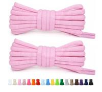 Stepace 2 Pares de Cordones Redondos de 60cm para Sneakers, Longitud 200cm 18 Colores, Cordones de Zapatos Rosa 120cm