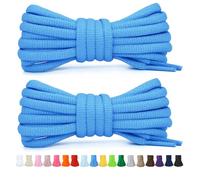 Stepace 2 Pares de Cordones Redondos de 60cm para Sneakers, Longitud 200cm 18 Colores, Cordones de Zapatos Azul 120cm