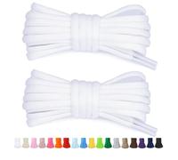 Stepace 2 Pares de Cordones Redondos de 60cm para Sneakers, Longitud 200cm 18 Colores, Cordones de Zapatos Blanco 120cm