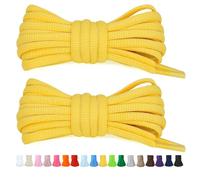 Stepace 2 Pares de Cordones Redondos de 60cm para Sneakers, Longitud 200cm 18 Colores, Cordones de Zapatos Amarillo 120cm