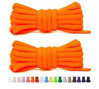 Stepace 2 Pares de Cordones Redondos de 60cm para Sneakers, Longitud 200cm 18 Colores, Cordones de Zapatos Naranja 120cm