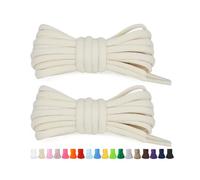 Stepace 2 Pares de Cordones Redondos de 60cm para Sneakers, Longitud 200cm 18 Colores, Cordones de Zapatos Desnudo Marfil 120cm