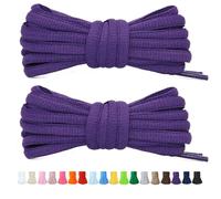 Stepace 2 Pares de Cordones Redondos de 60cm para Sneakers, Longitud 200cm 18 Colores, Cordones de Zapatos Púrpura 120cm