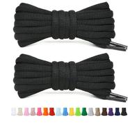 Stepace 2 Pares de Cordones Redondos de 60cm para Sneakers, Longitud 200cm 18 Colores, Cordones de Zapatos Negro 120cm