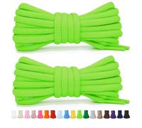 Stepace 2 Pares de Cordones Redondos de 60cm para Sneakers, Longitud 200cm 18 Colores, Cordones de Zapatos Neón Verde 120cm