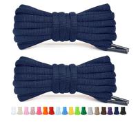 Stepace 2 Pares de Cordones Redondos de 60cm para Sneakers, Longitud 200cm 18 Colores, Cordones de Zapatos Azul Marino 120cm