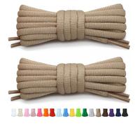 Stepace 2 Pares de Cordones Redondos de 60cm para Sneakers, Longitud 200cm 18 Colores, Cordones de Zapatos Caqui 120cm