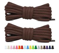 Stepace 2 Pares de Cordones Redondos de 60cm para Sneakers, Longitud 200cm 18 Colores, Cordones de Zapatos Marrón 120cm