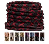 Stepace, 2 pares de cordones redondos gruesos de 4,5 mm, nailon ultraresistente, para botas de senderismo, montaña, trabajo, zapatillas de trekking, seguridad y caza Negro Rojo-220