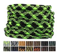 Stepace, 2 pares de cordones redondos gruesos de 4,5 mm, nailon ultraresistente, para botas de senderismo, montaña, trabajo, zapatillas de trekking, seguridad y caza Negro Verde-200