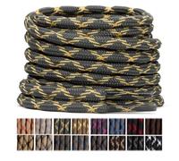 Stepace, 2 pares de cordones redondos gruesos de 4,5 mm, nailon ultraresistente, para botas de senderismo, montaña, trabajo, zapatillas de trekking, seguridad y caza Gris oscuro Amarillo-240