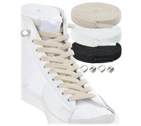 Stepace 3 pares cordones elásticos para niños y adultos | 8 mm de ancho | cordones elásticos sin atar para zapatillas Negro+Blanco+Beige 100