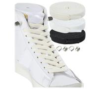 Stepace 3 pares cordones elásticos para niños y adultos | 8 mm de ancho | cordones elásticos sin atar para zapatillas Negro+Blanco+Offwhite 120