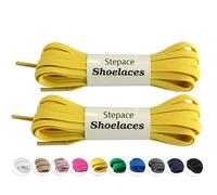 Stepace Cordones Elásticos [2 Pares] 6 mm (Anchura) Cordones Reemplazo para Zapatillas y Todo Tipo de Zapatos Yellow 120