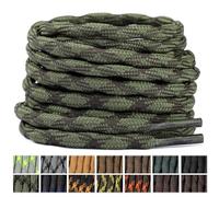 Stepace Round (2 Pares) 4.5mm Cordones de trabajo, montañismo, seguridad, senderismo, cordones de repuesto Marrón Oscuro Ejército Verde-120