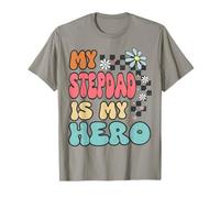 Stepdad Hero Cute Retro Floral Fathers Day Appreciation Camiseta