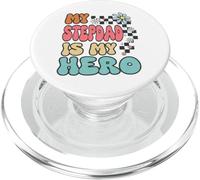 Stepdad Hero Cute Retro Floral Fathers Day Appreciation PopSockets PopGrip para MagSafe