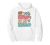 Stepdad Hero Cute Retro Floral Fathers Day Appreciation Sudadera con Capucha