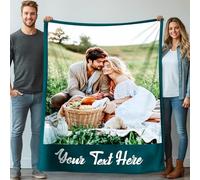 Stepdiy Manta Personalizada con Fotos de 130x150cm - Regalo Original para Novio o Novia en Cumpleaños - Elegante Presente para la Día de la Madre y Regalo Práctico para Papá (1 Foto)
