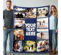 Stepdiy Manta Personalizada con Fotos de 130x150cm - Regalo Original para Novio o Novia en Cumpleaños - Elegante Presente para la Día de la Madre y Regalo Práctico para Papá (10 Fotos)