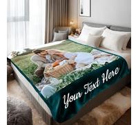 Stepdiy Manta Personalizada con Fotos de 150x200cm - Regalo Original para Novio o Novia en Cumpleaños - Elegante Presente para la Día de la Madre y Regalo Práctico para Papá (1 Foto)