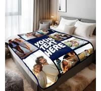 Stepdiy Manta Personalizada con Fotos de 150x200cm - Regalo Original para Novio o Novia en Cumpleaños - Elegante Presente para la Día de la Madre y Regalo Práctico para Papá (8 Fotos)