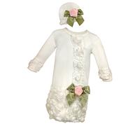 Stephan Baby Girl's Night Out Gown and Cap Set, White, 0-3 Months by Stephan Baby