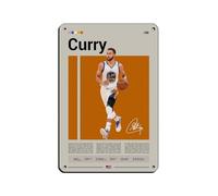 Stephen Curry Art - Cartel de metal vintage para decoración de pared, bar, bar, bar, decoración de pared, póster retro de 8 x 12 pulgadas (20 x 30 cm)